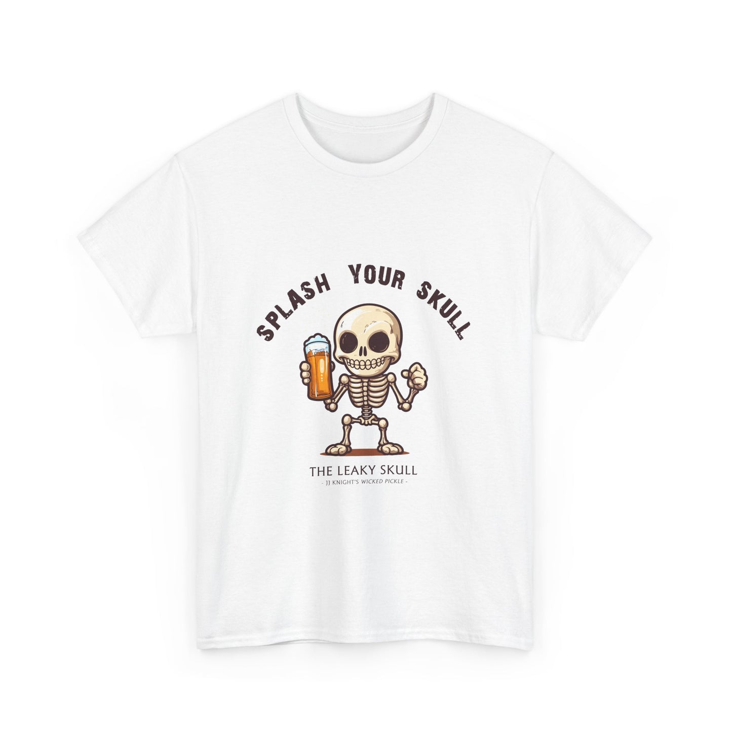 The Leaky Skull from Wicked Pickle bar logo thick cotton round-neck tee