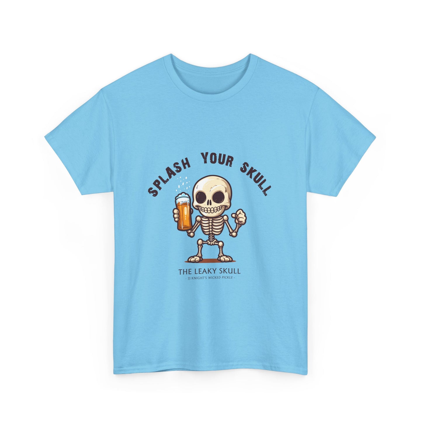 The Leaky Skull from Wicked Pickle bar logo thick cotton round-neck tee