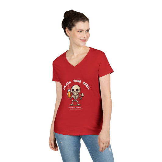 Leaky Skull from Wicked Pickle Ladies' V-Neck T-Shirt