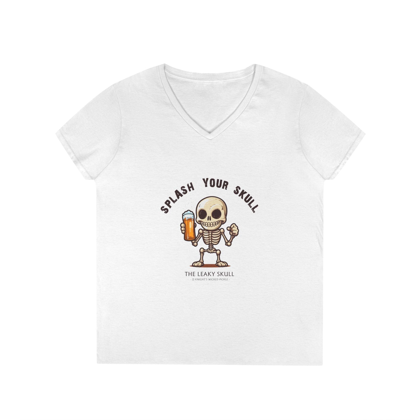 Leaky Skull from Wicked Pickle Ladies' V-Neck T-Shirt