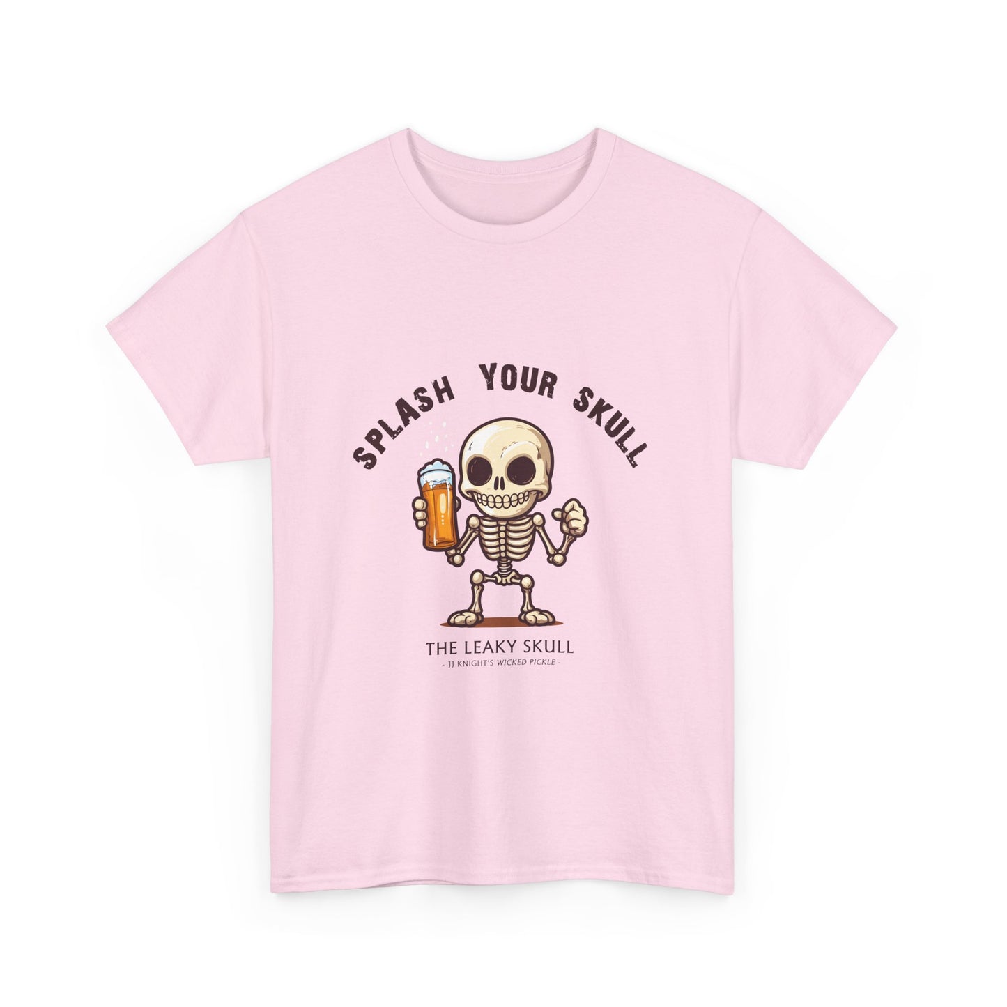 The Leaky Skull from Wicked Pickle bar logo thick cotton round-neck tee