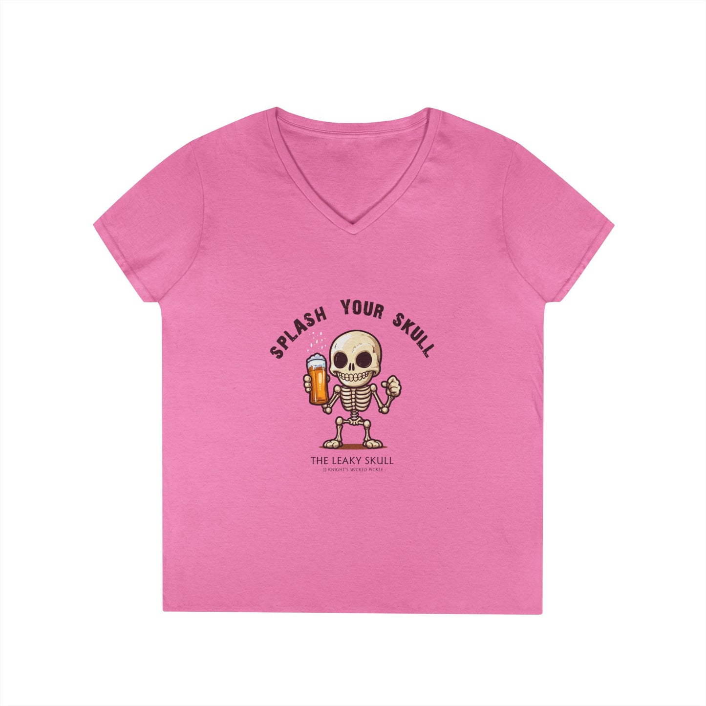 Leaky Skull from Wicked Pickle Ladies' V-Neck T-Shirt