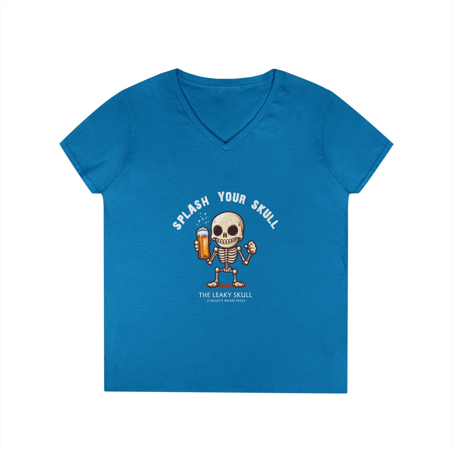 Leaky Skull from Wicked Pickle Ladies' V-Neck T-Shirt