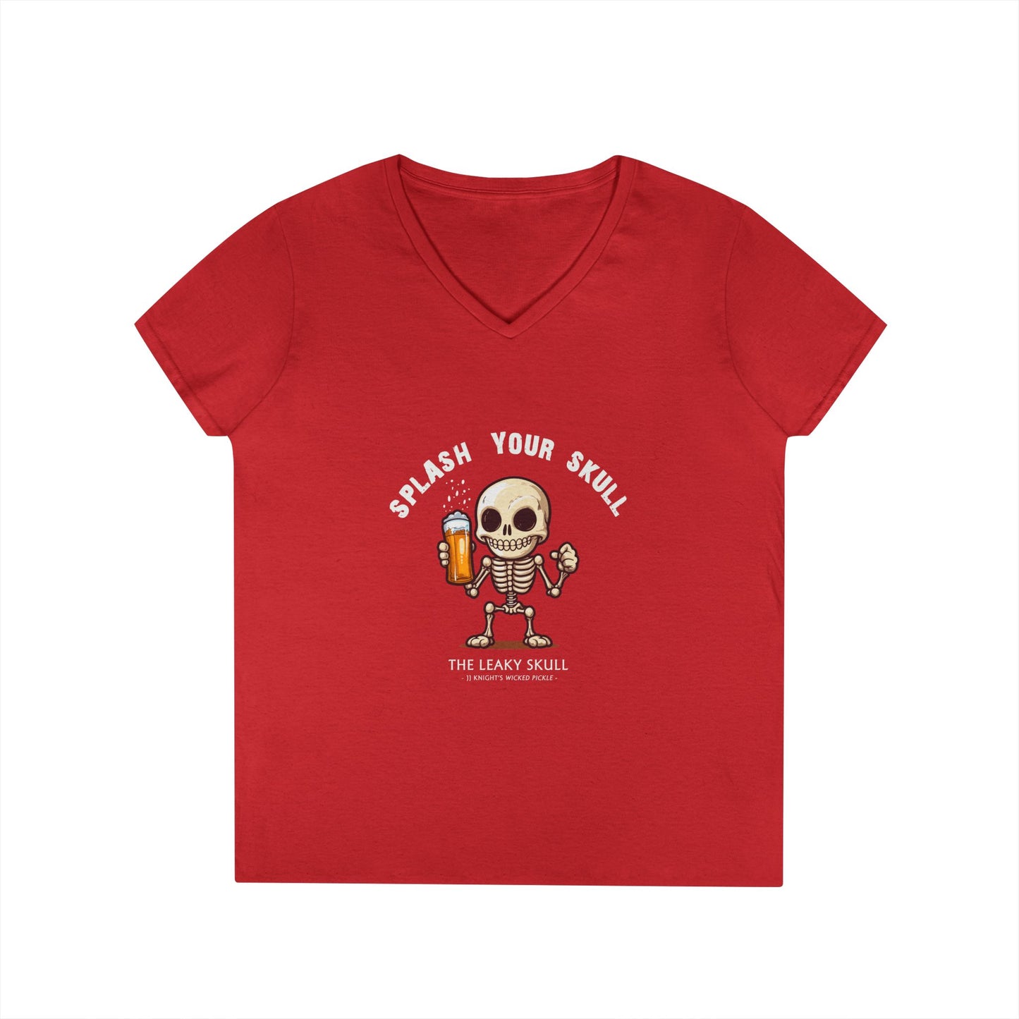 Leaky Skull from Wicked Pickle Ladies' V-Neck T-Shirt