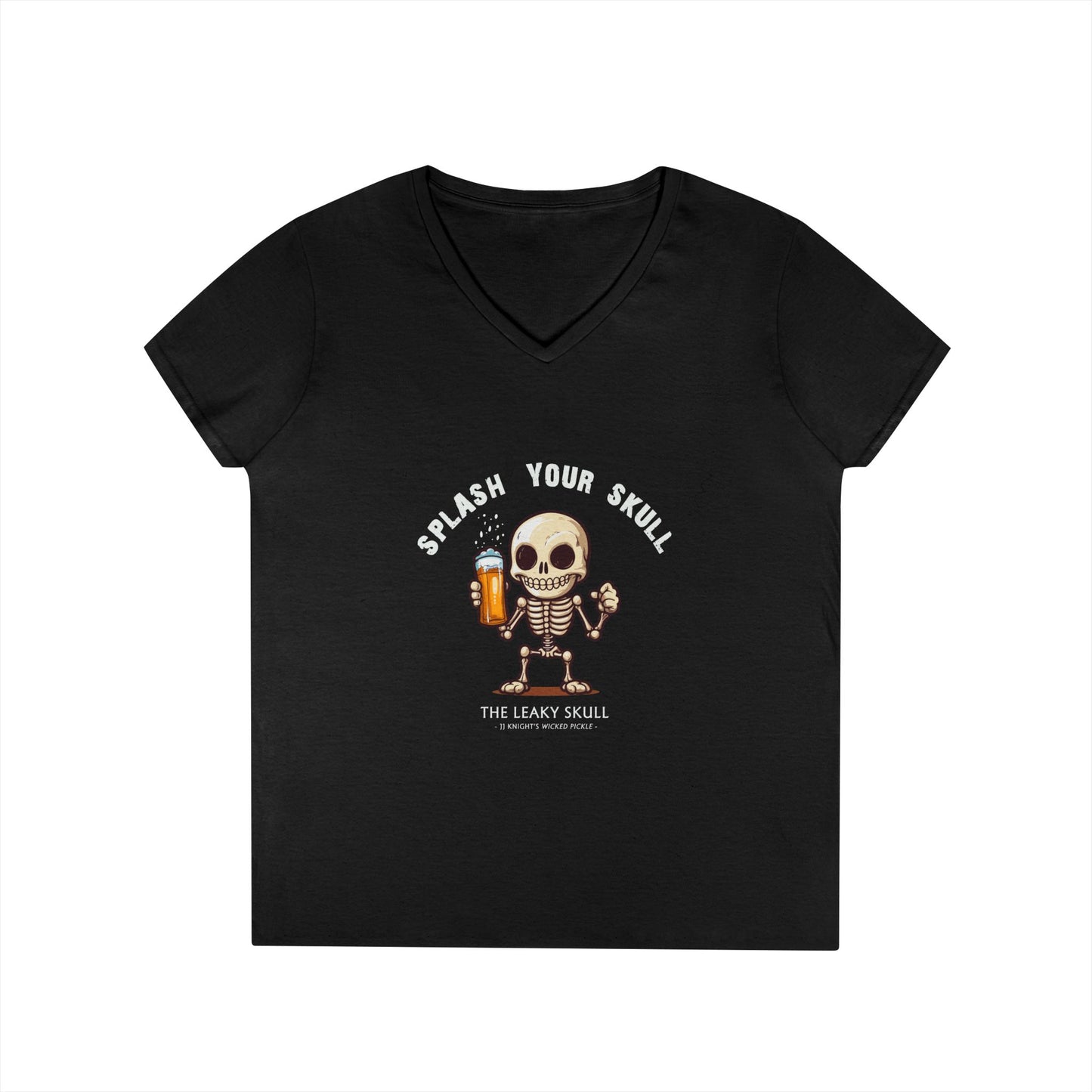 Leaky Skull from Wicked Pickle Ladies' V-Neck T-Shirt