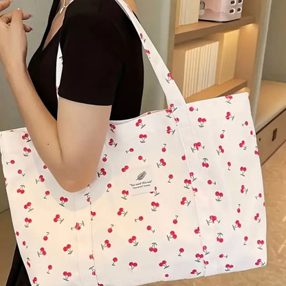 Cherry tote carried