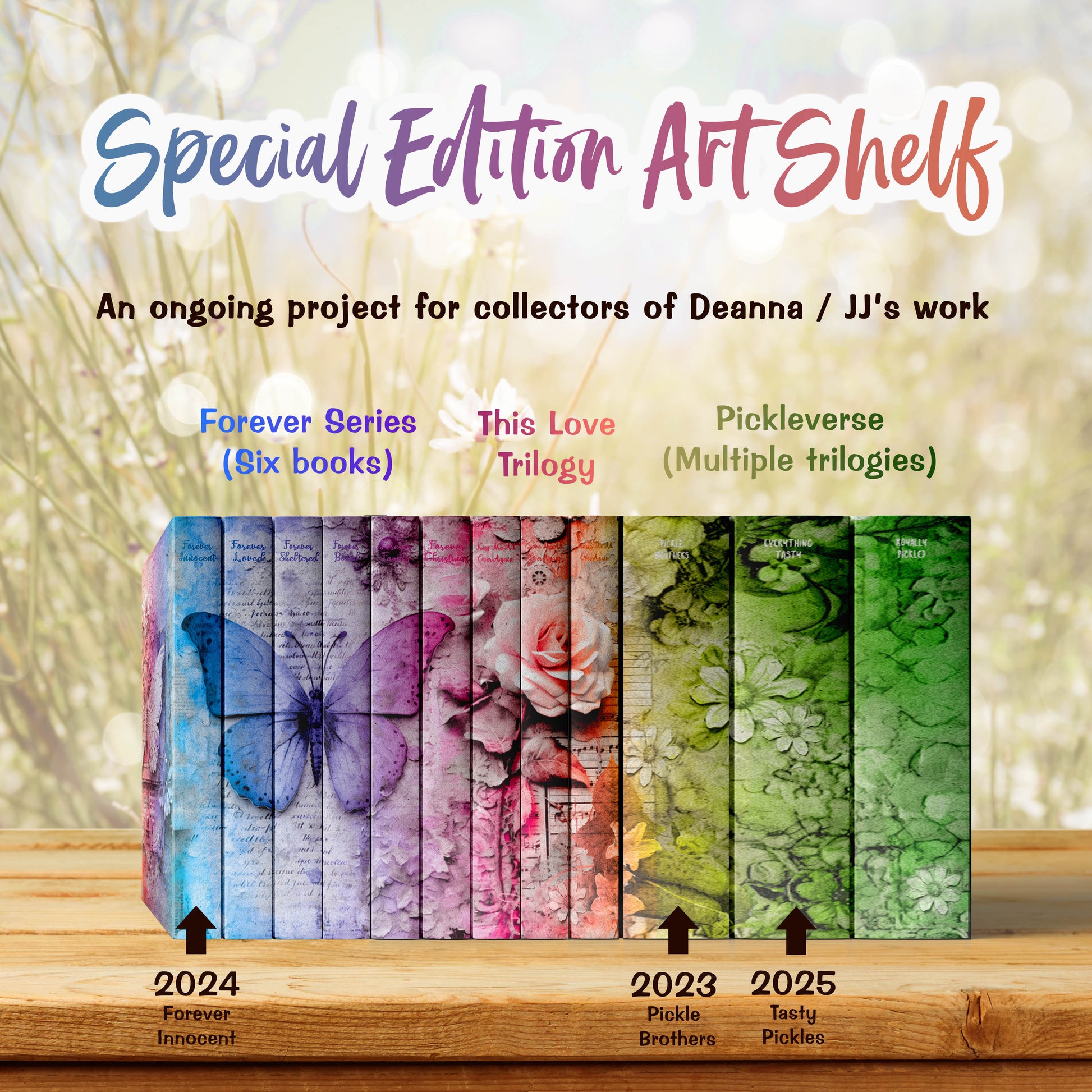 The JJ Knight and Deanna Roy rainbow special edition art shelf for collectors