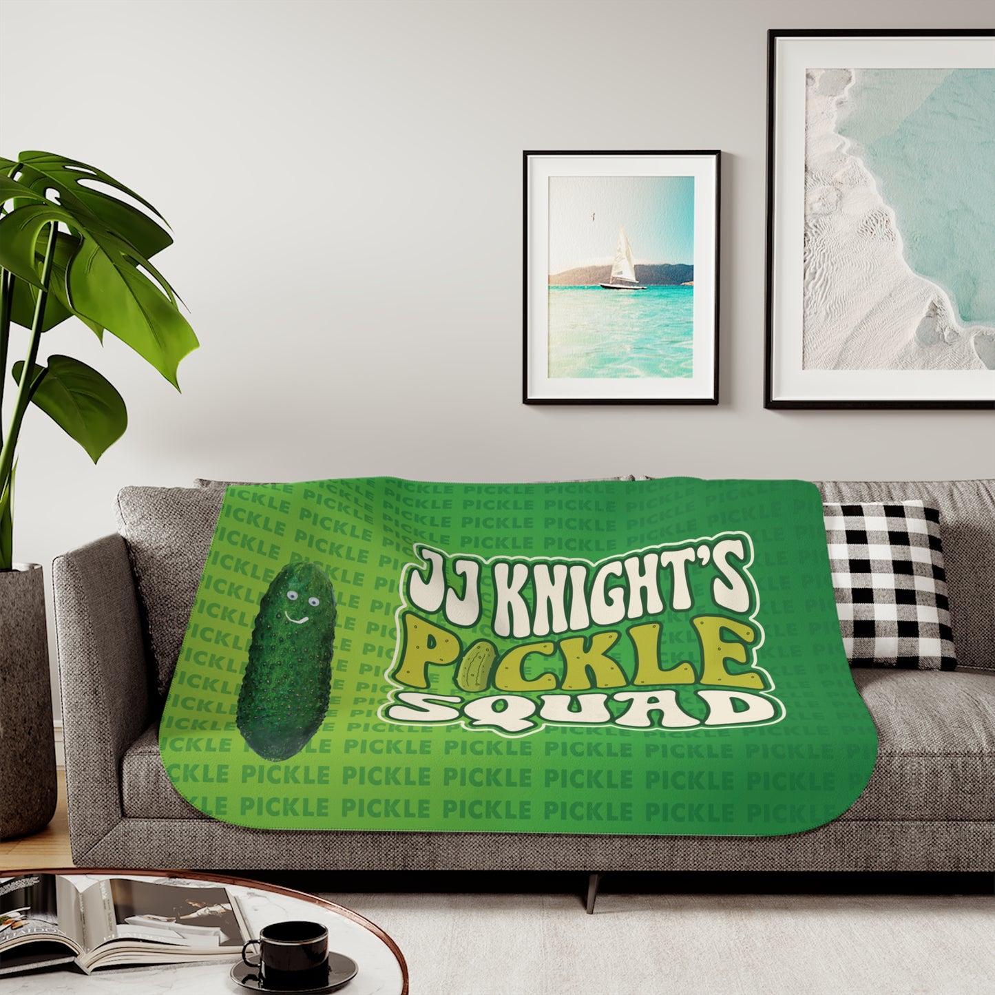 Pickle Squad Sherpa Blanket, Two Colors