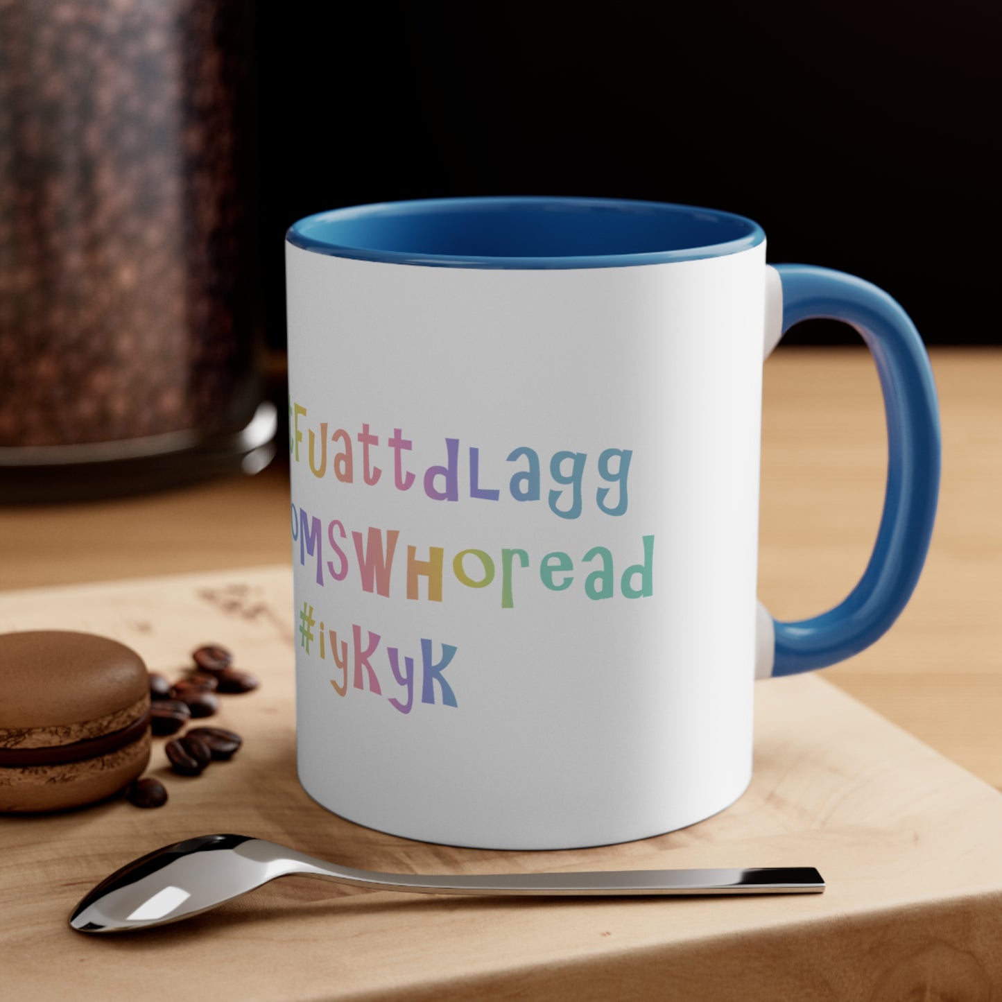 Naughty Reading Mom #Booktok Color Accent Coffee Mug, 11oz