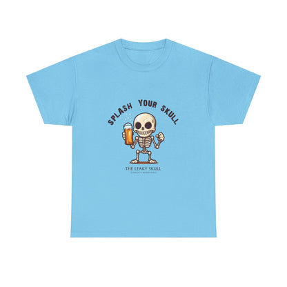 The Leaky Skull from Wicked Pickle bar logo thick cotton round-neck tee