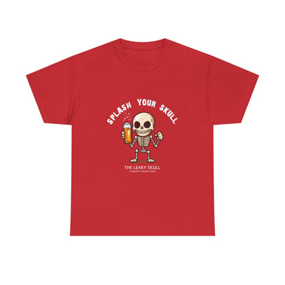 The Leaky Skull from Wicked Pickle bar logo thick cotton round-neck tee