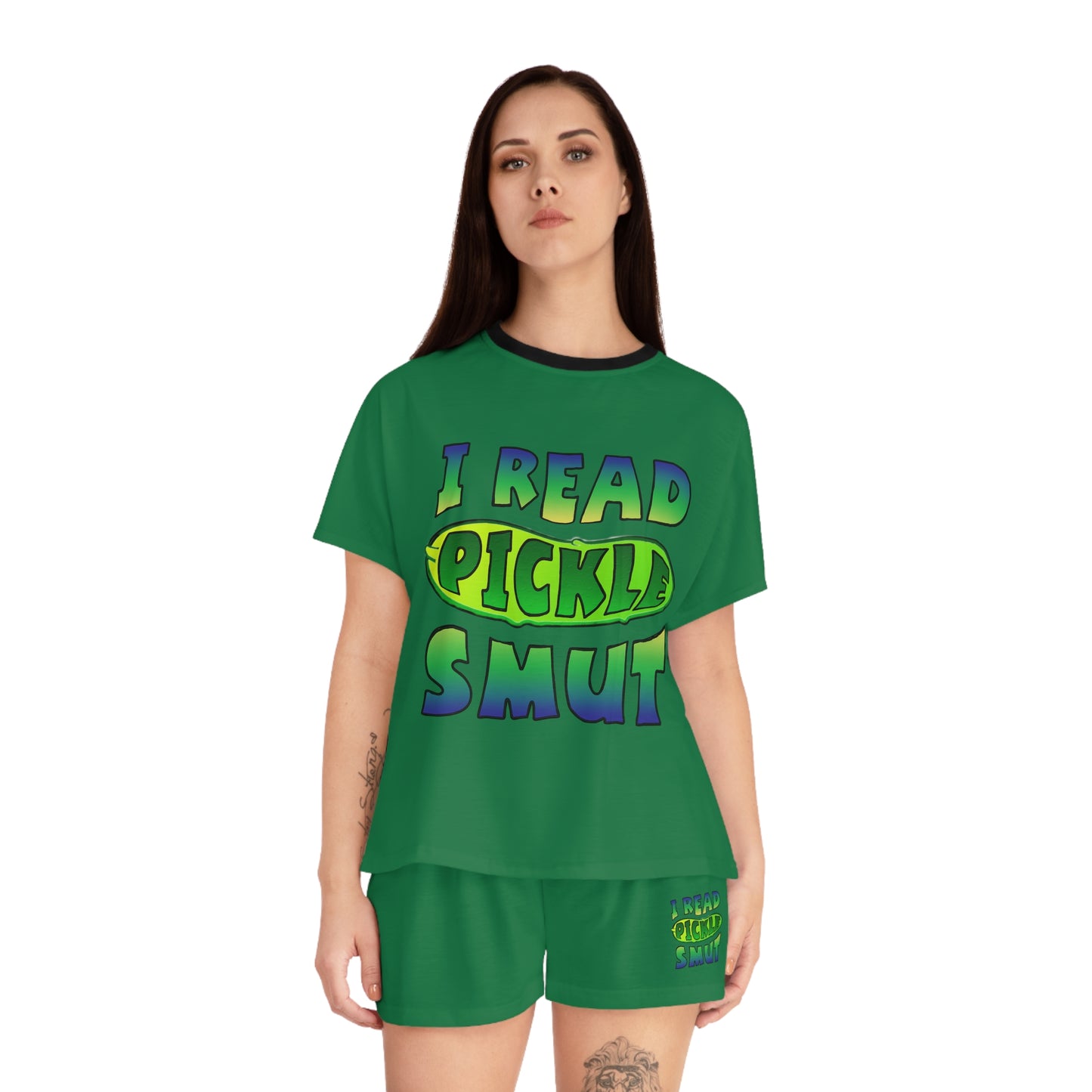 I Read Pickle Smut women's short pajama set