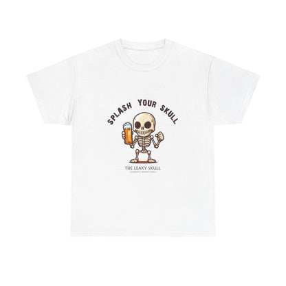 The Leaky Skull from Wicked Pickle bar logo thick cotton round-neck tee