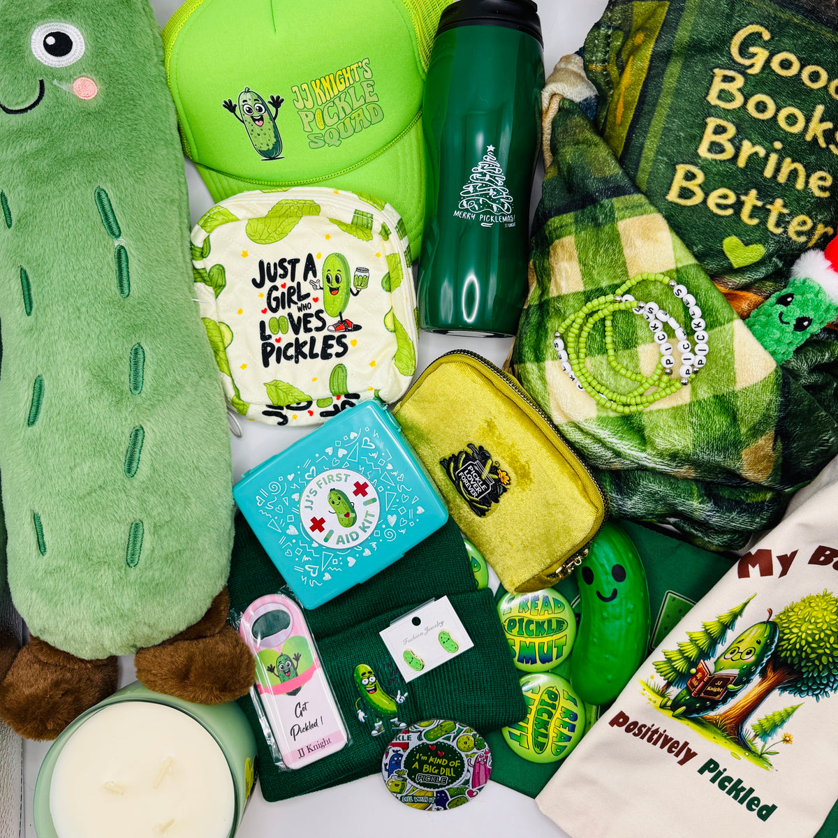 Merchandise that might be included in a surprise box