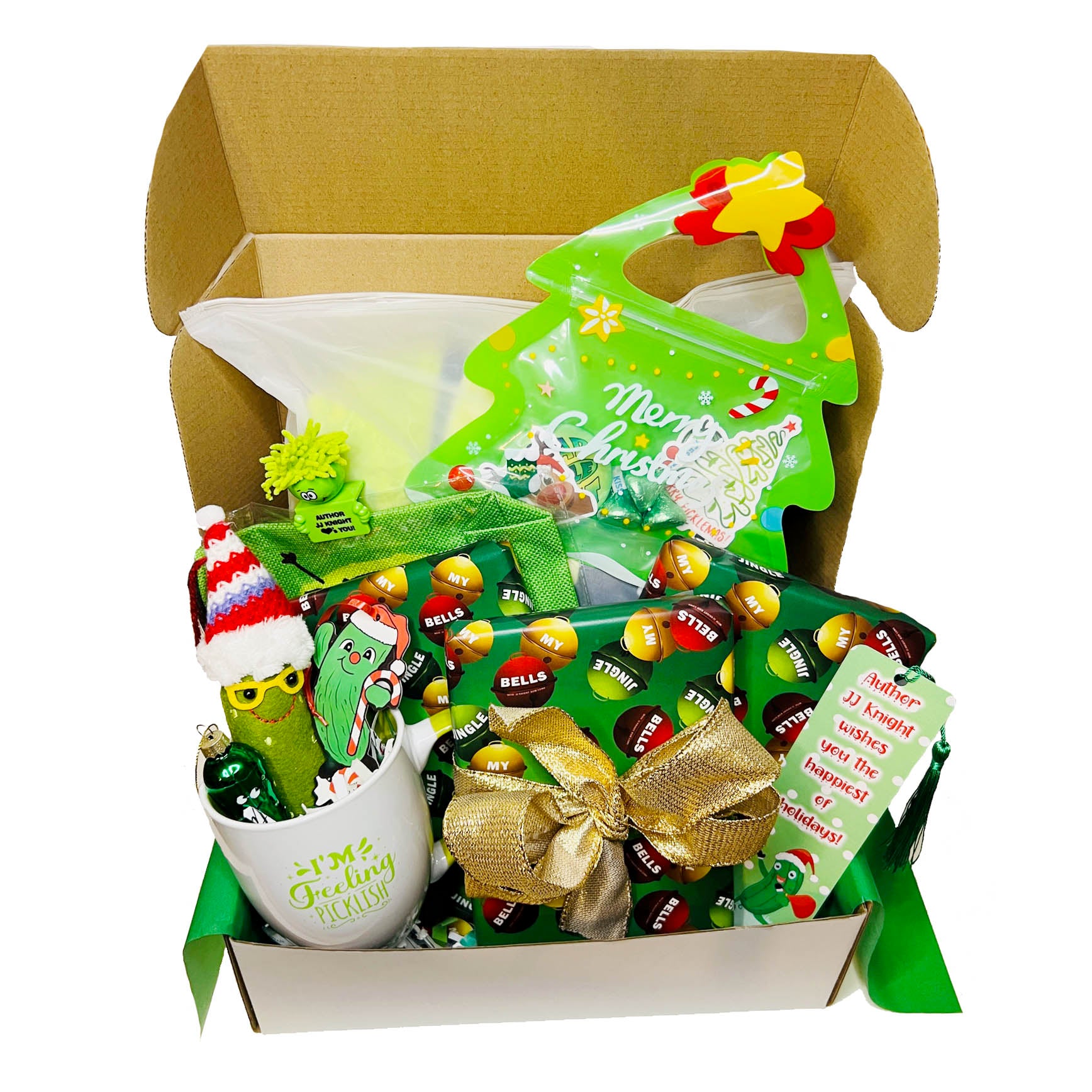 Triple Christmas surprise pickle book box from Love Story Box