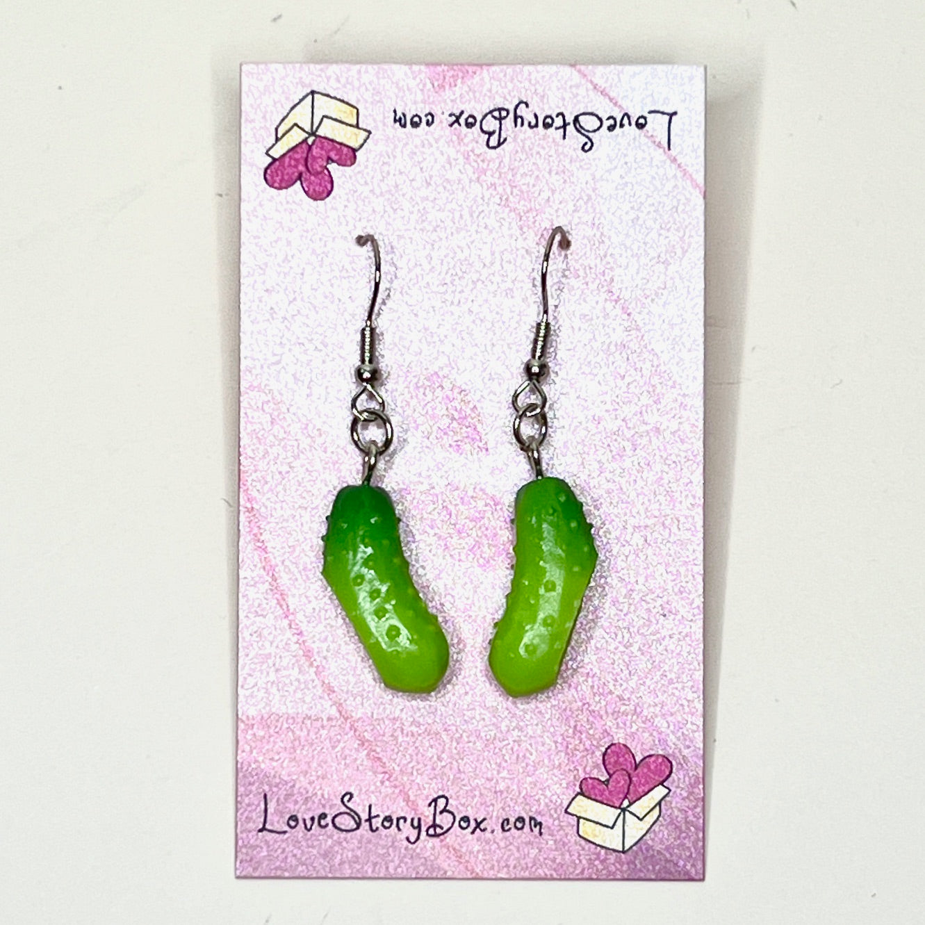 Pickle earrings dangle resin