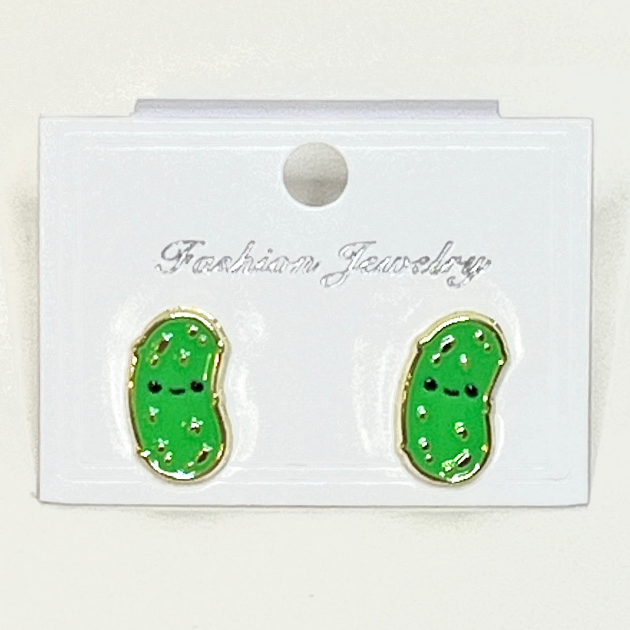 Cute pickle earrings flat style