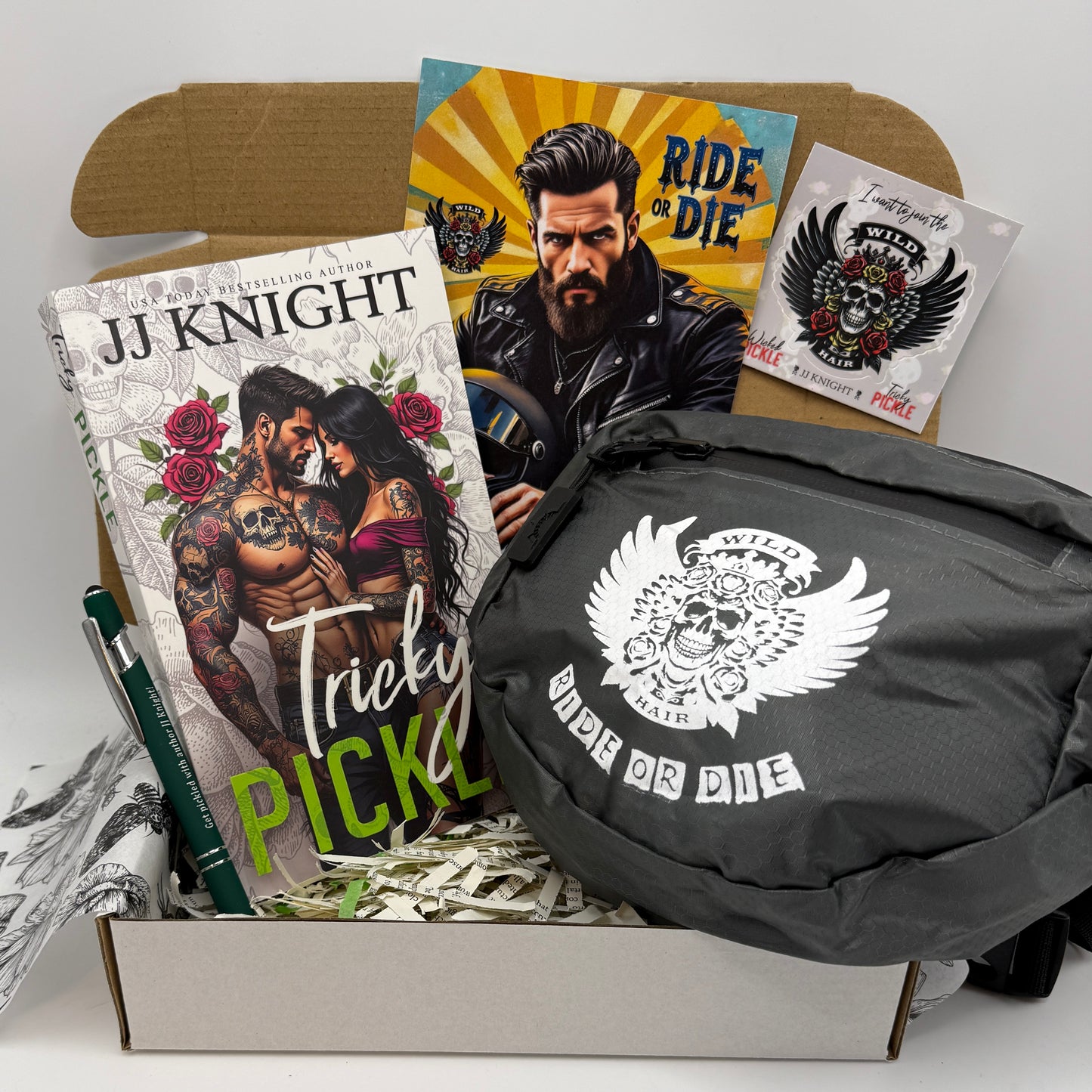 Tricky Pickle MC Club romance novel by JJ Knight in the Pickleverse full book box