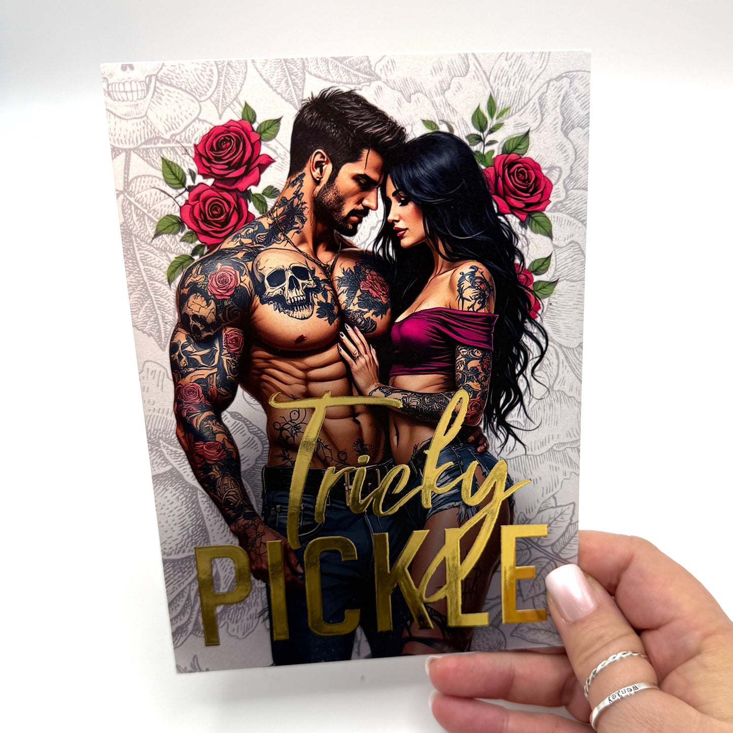 Tricky Pickle MC Club romance novel by JJ Knight in the Pickleverse art card front