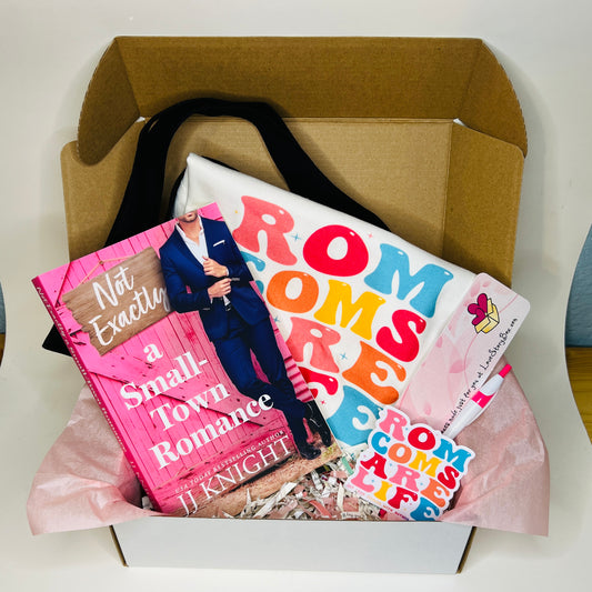 Not Exactly a Small Town Romance by JJ knight book box with tote