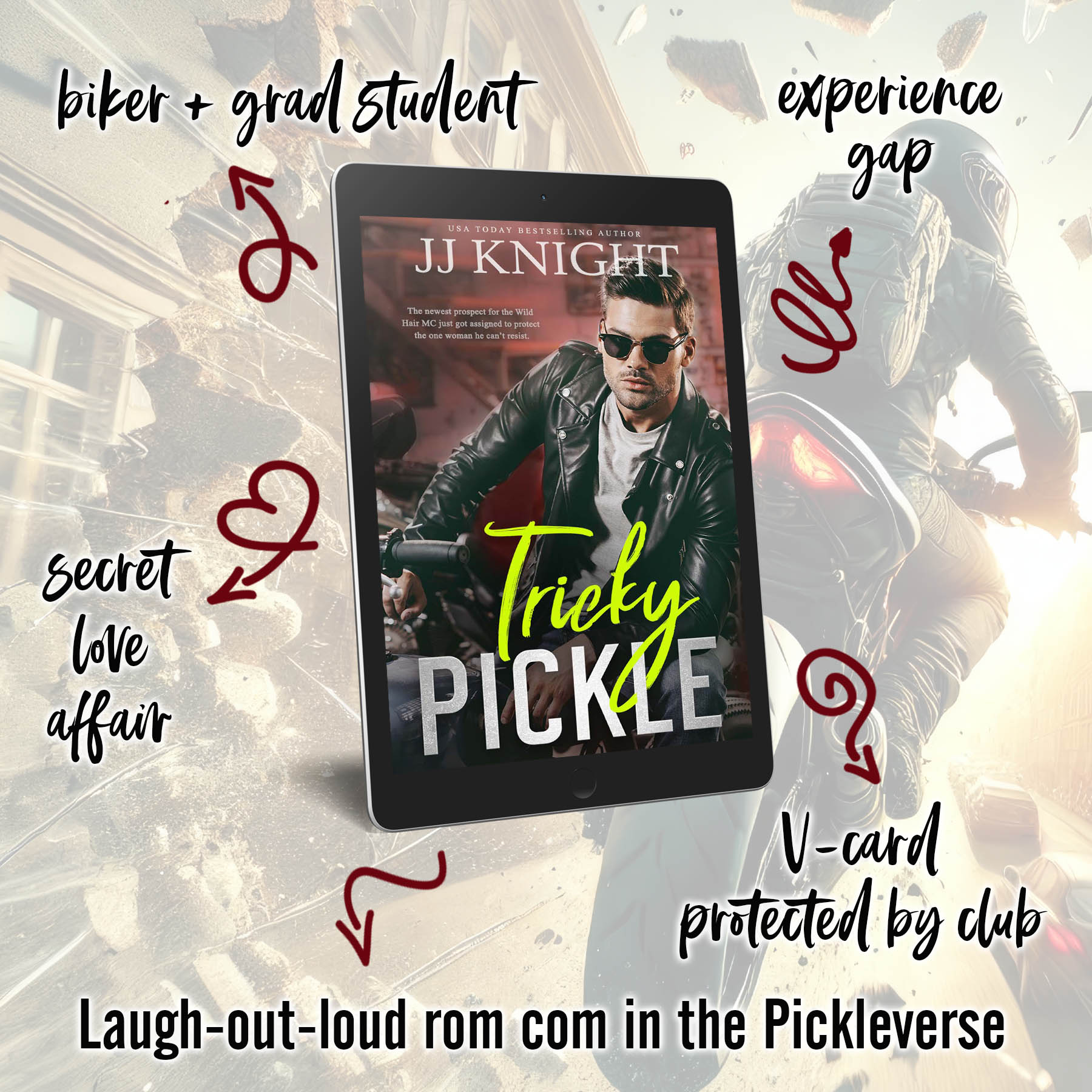 Tricky Pickle MC Club romance novel by JJ Knight in the Pickleverse