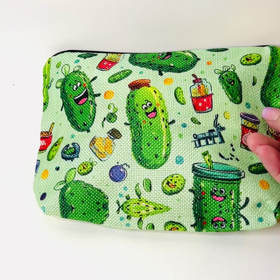 Pickle makeup zipper pouch