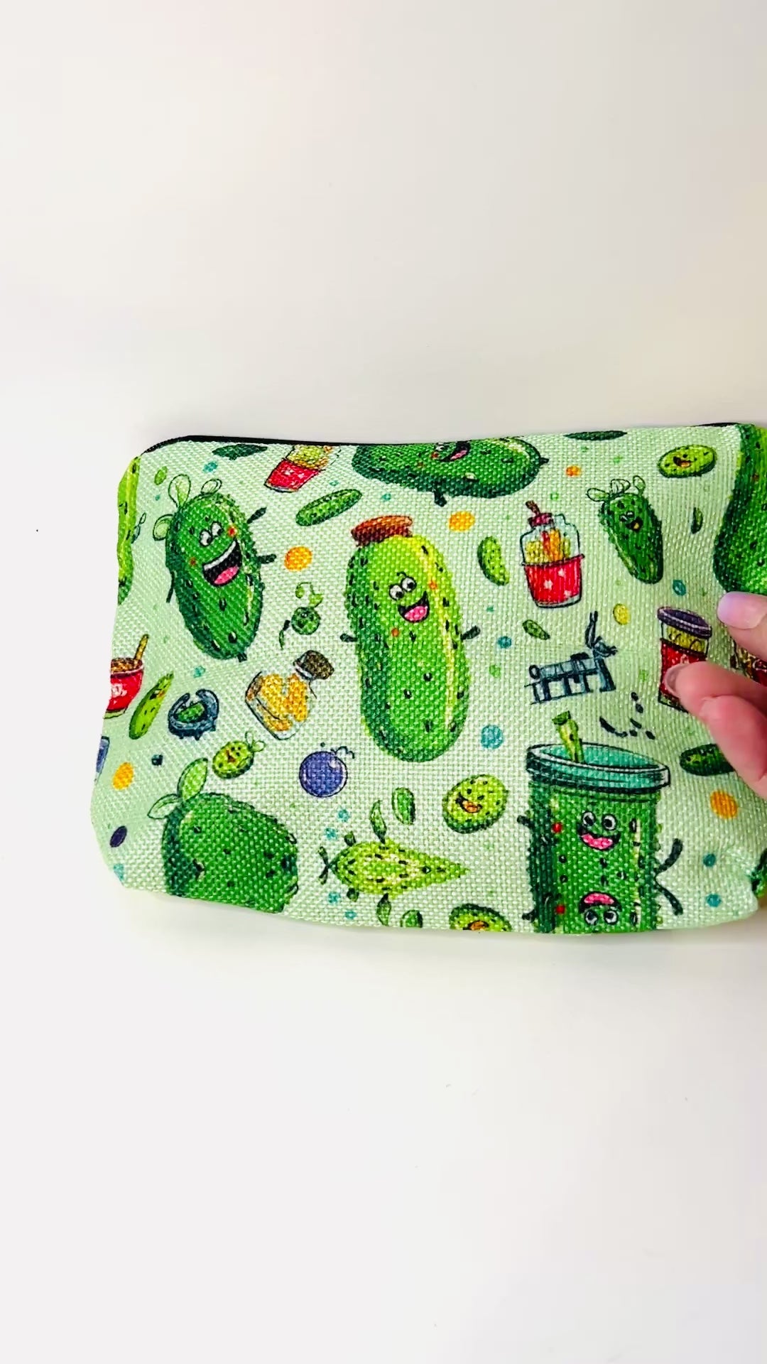 Pickle makeup zipper pouch