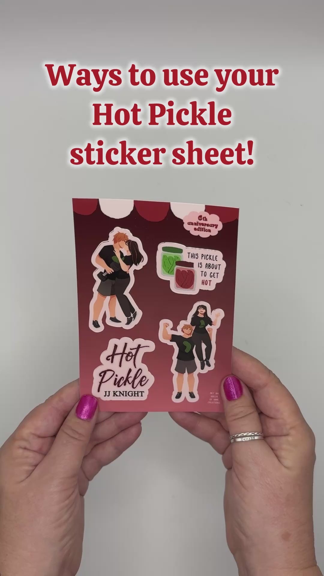 Sticker sheet by author JJ Knight for Hot Pickle