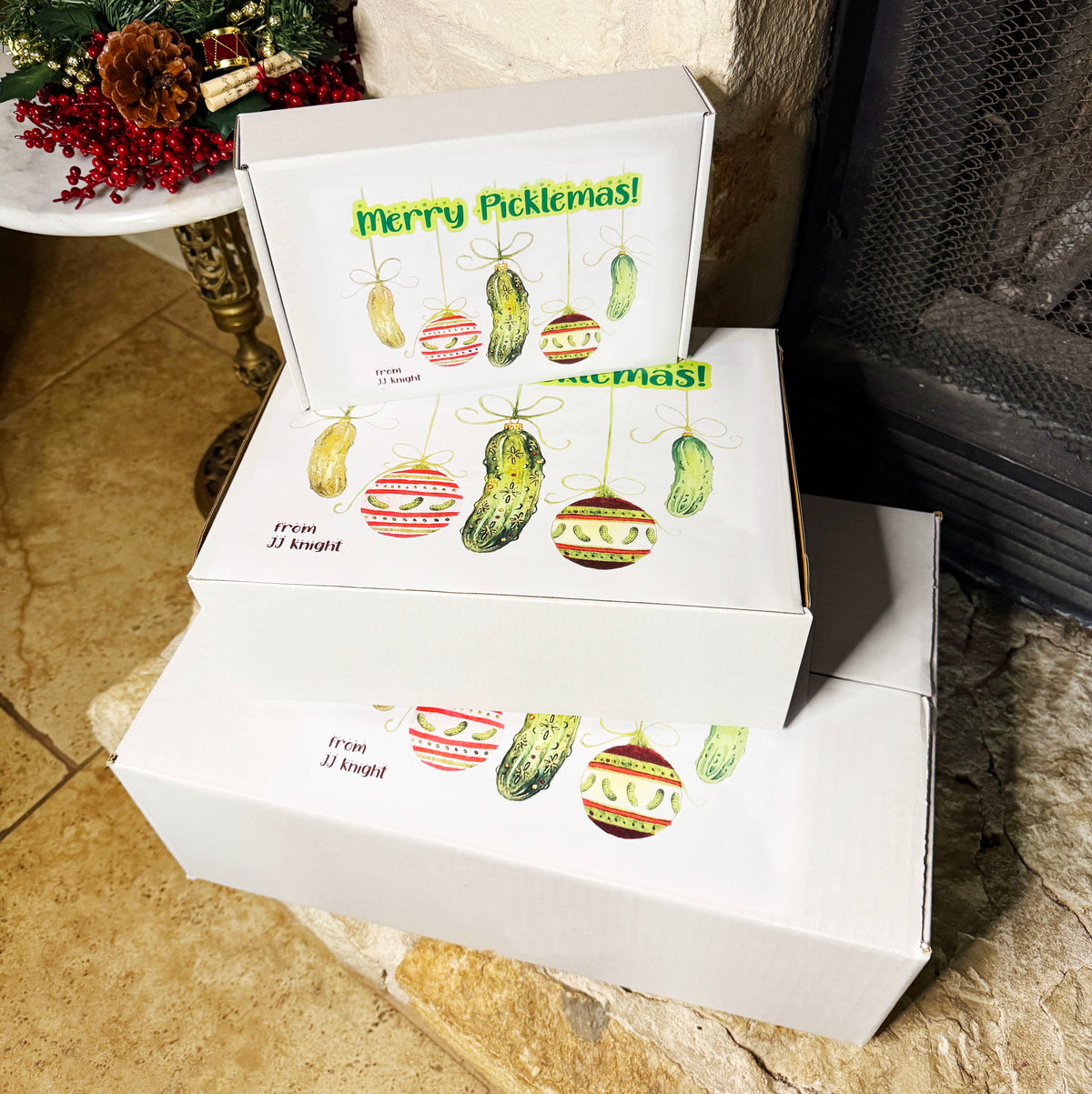 Christmas pickle surprise book boxes by JJ Knight