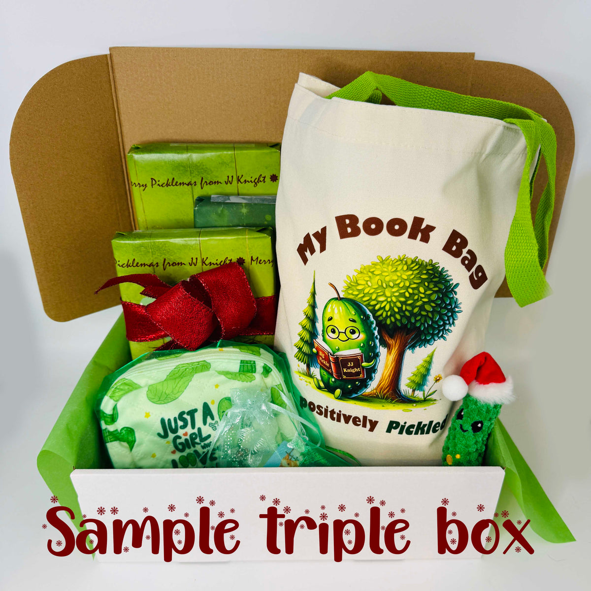 Christmas pickle surprise book boxes by JJ Knight
